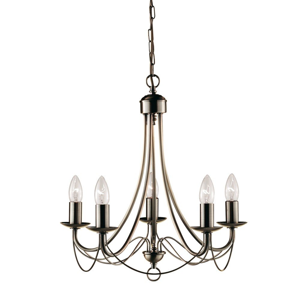 Searchlight Kroonluchter Maypole 46cm 5-lichts mat bronsbruin - 6345-5AB
