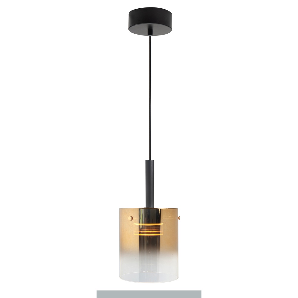 Highlight Hanglamp Salerno zwart met goud glas - H5426.36