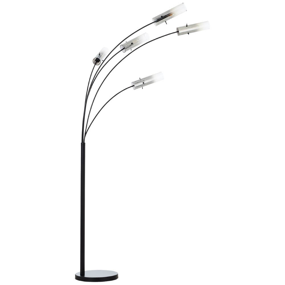 Brilliant VloerlampGlasini zwart met smoke glas - 99208/06