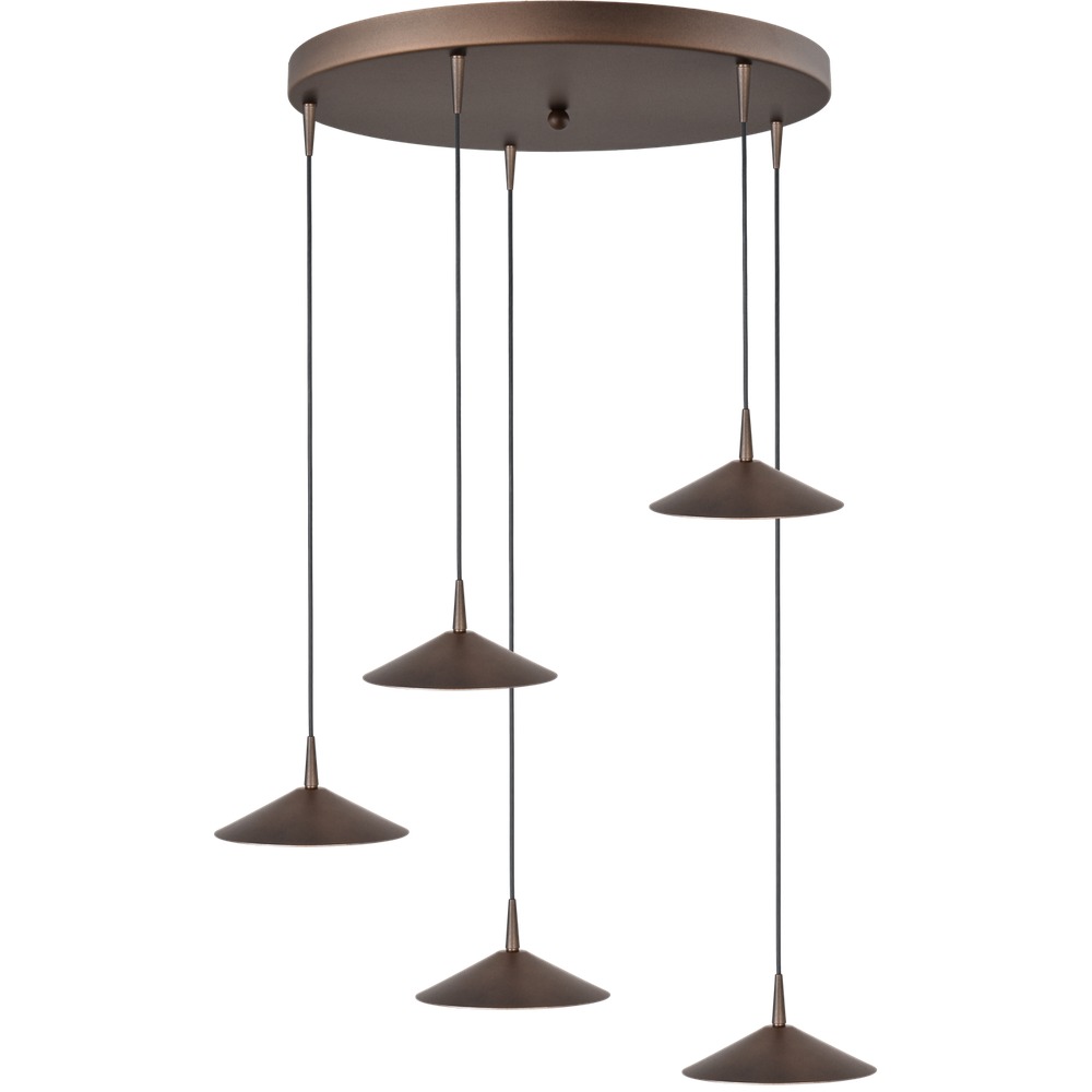 Masterlight 5-lichts hanglamp Ceppo cacao bruin Ø 18cm rond - 2152-15-15-50-5-18