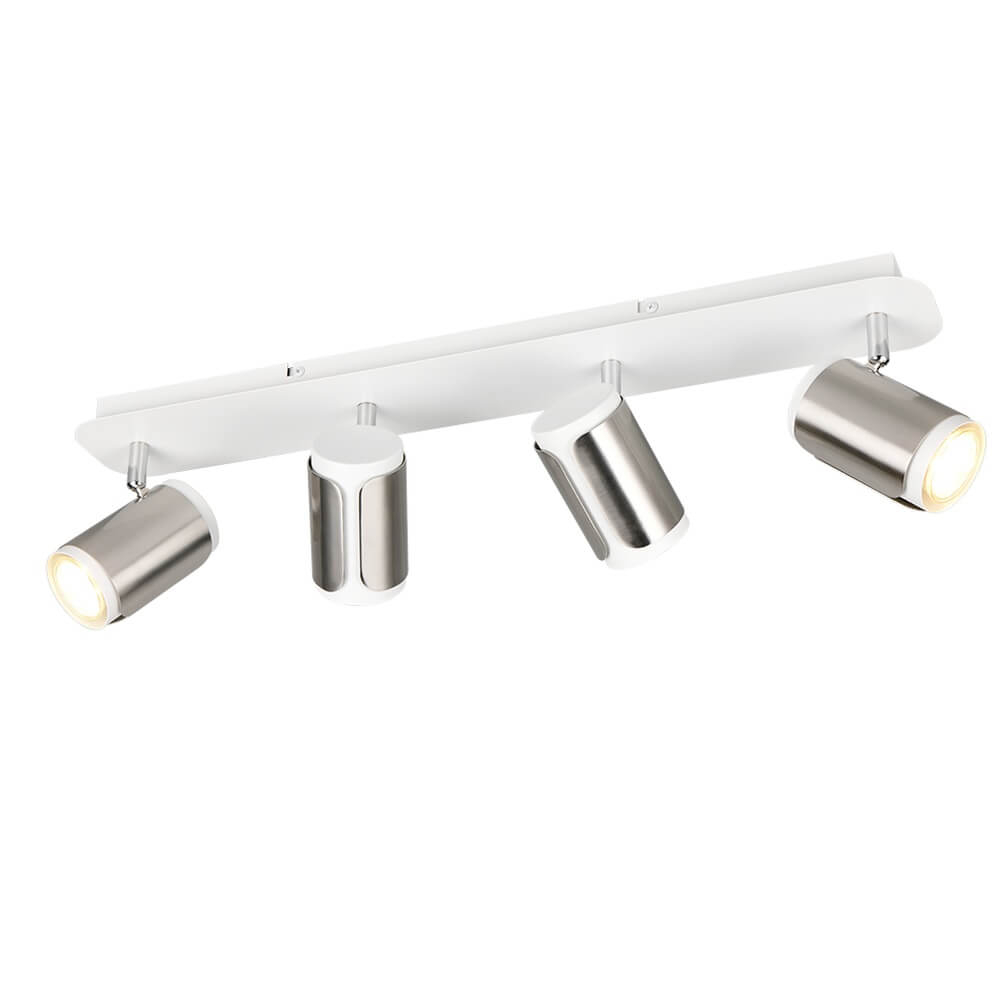 Trio 4-lichts opbouwspotGillan nikkel met wit - 814500407