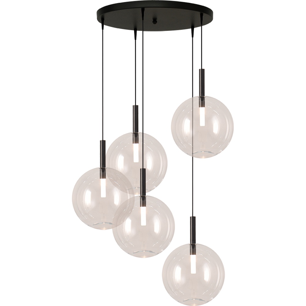 Masterlight 5L vide hanglampLido Ball met Ø 24cm helder glas - 2862-05-00-50-5-2
