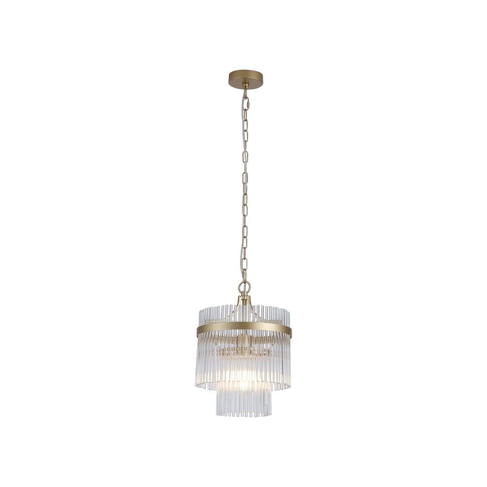 Searchlight HanglampLara goud met helder glas Ø 26cm - 11200-1GO