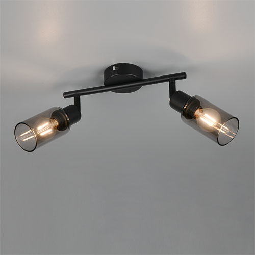 Trio Design plafondlampMars 2-lichts zwart - R80012032