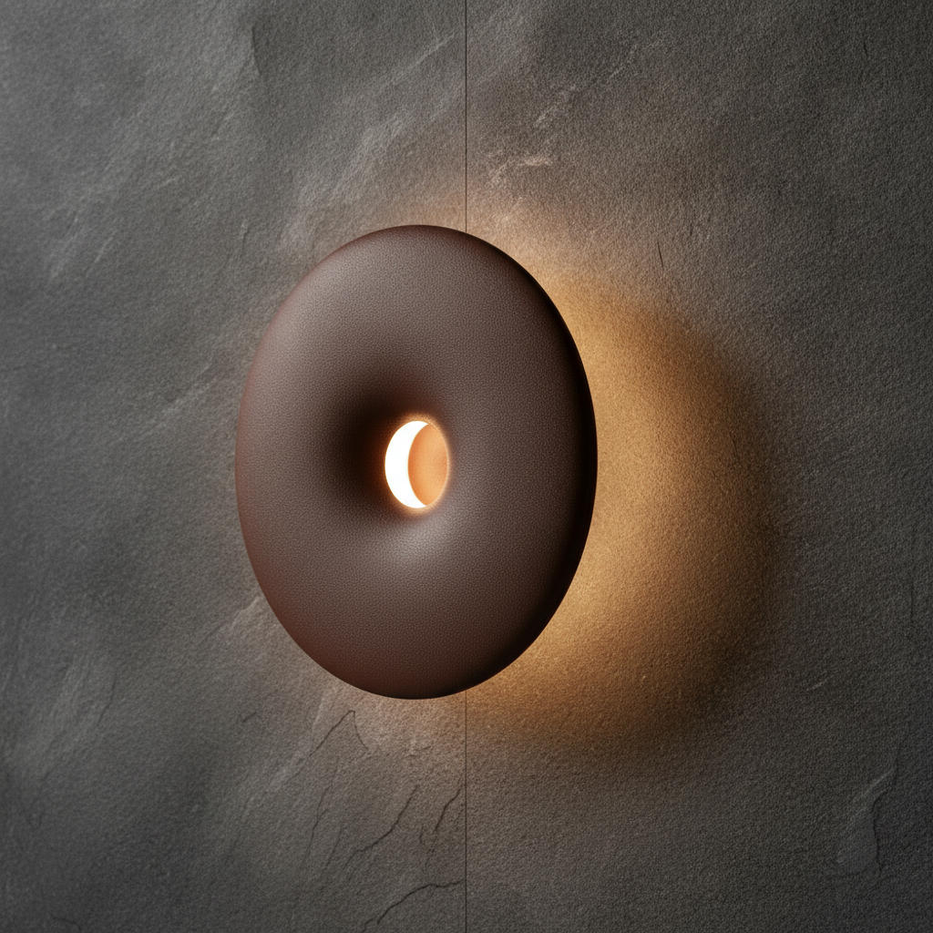 Lyora Unieke wandlampSplash rond roestbruin - 9136483