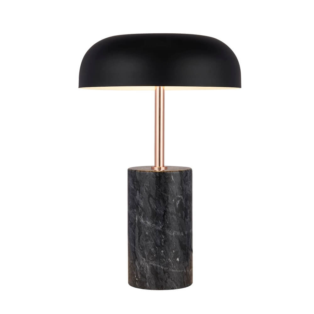 Searchlight TafellampTablu marmer met zwarte kap - EU60709BK