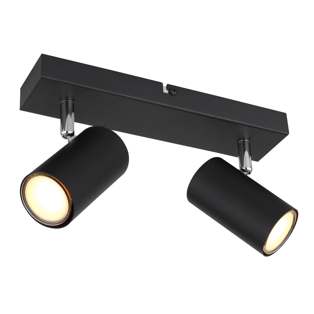 Globo Plafondlamp 2-lichts Robby zwart - 57911-2B