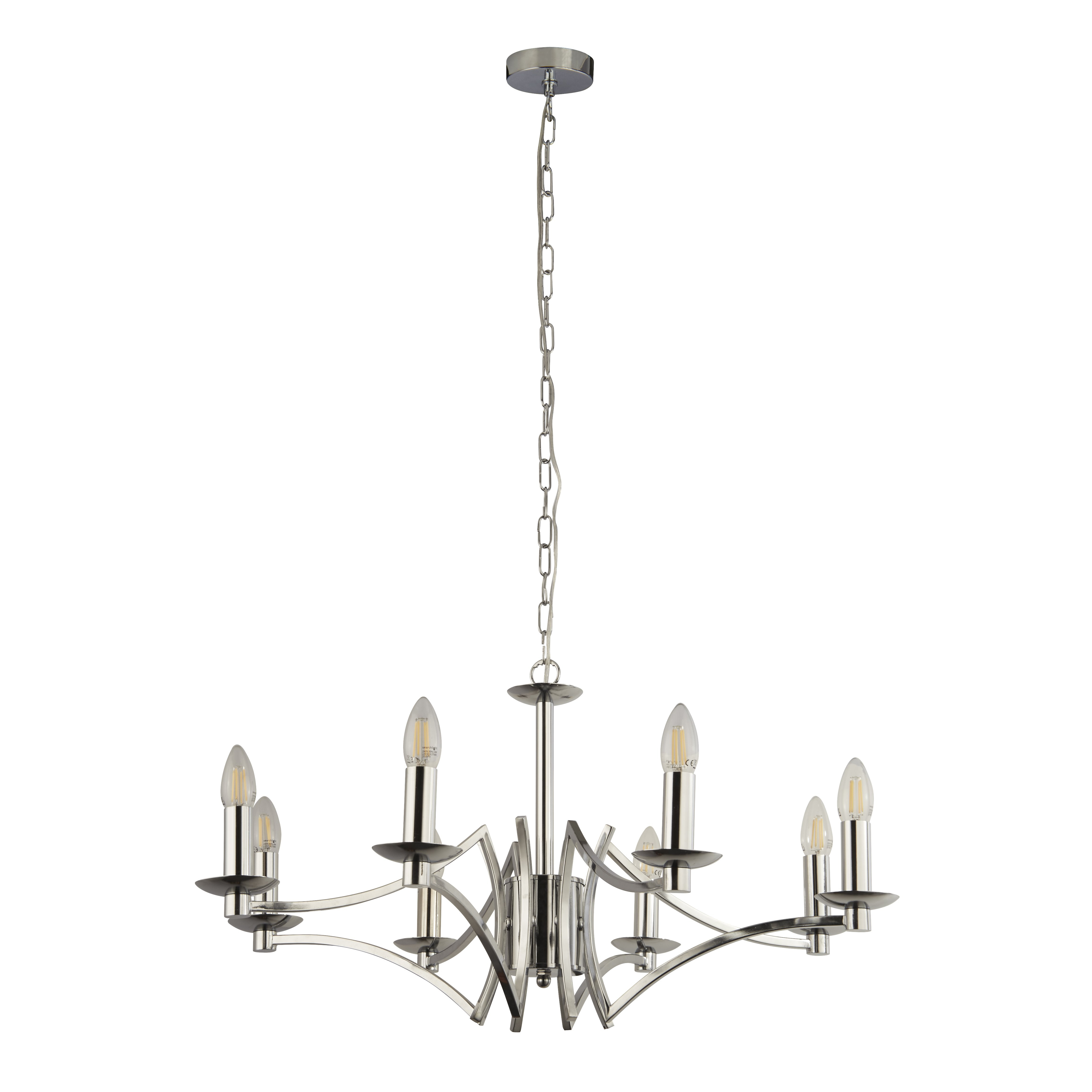 Searchlight Chrome hanglampAscot Ø 88cm - 41312-8CC