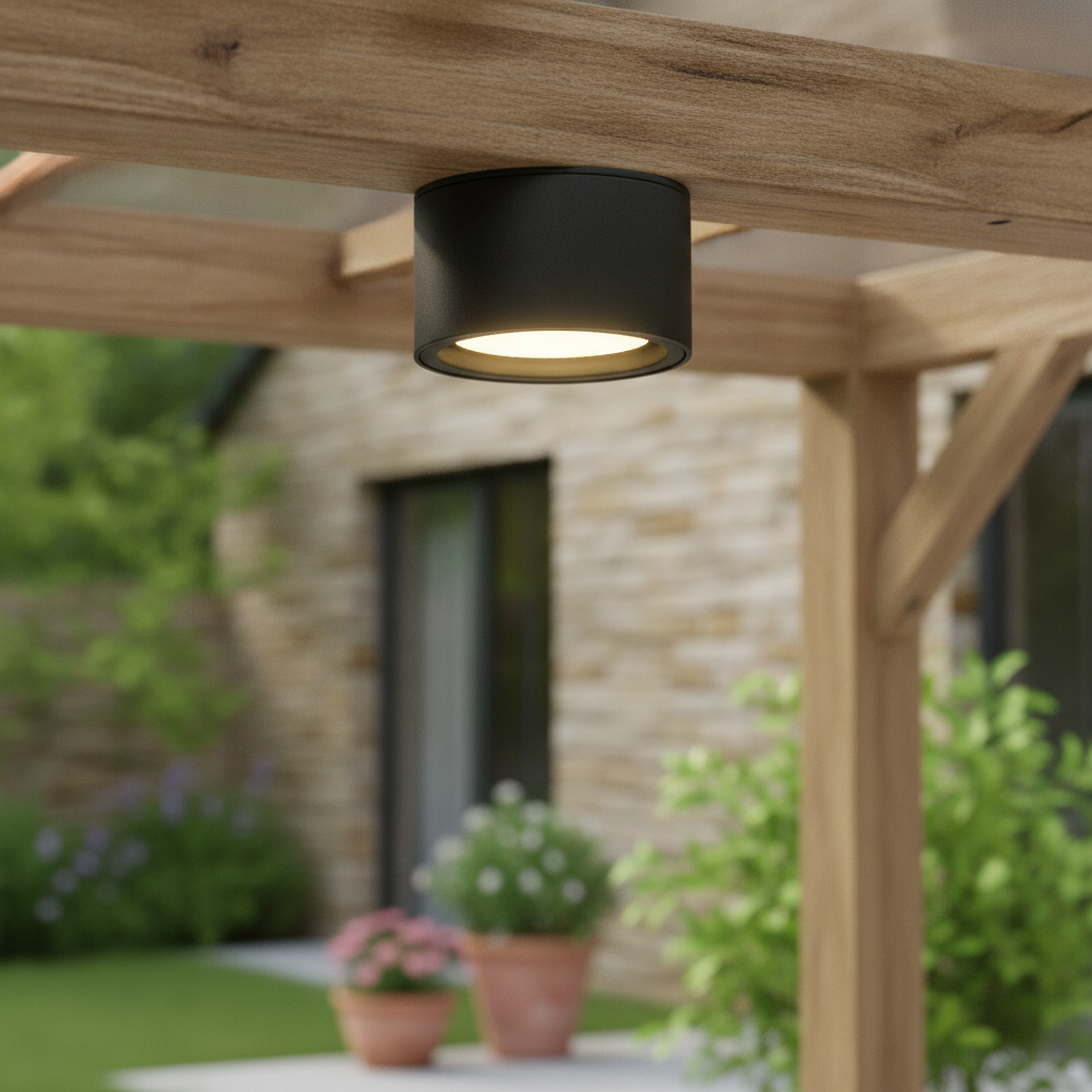 Lyora Ronde plafondlamp Focus Ø 10cm antraciet - 108919