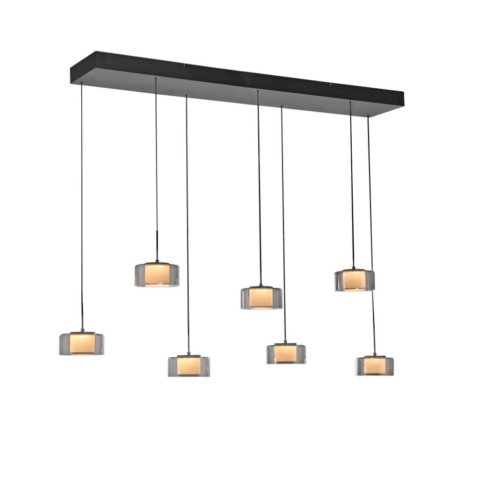 Paul Neuhaus 7-lichts hanglamp Rika zwart - 2115-18