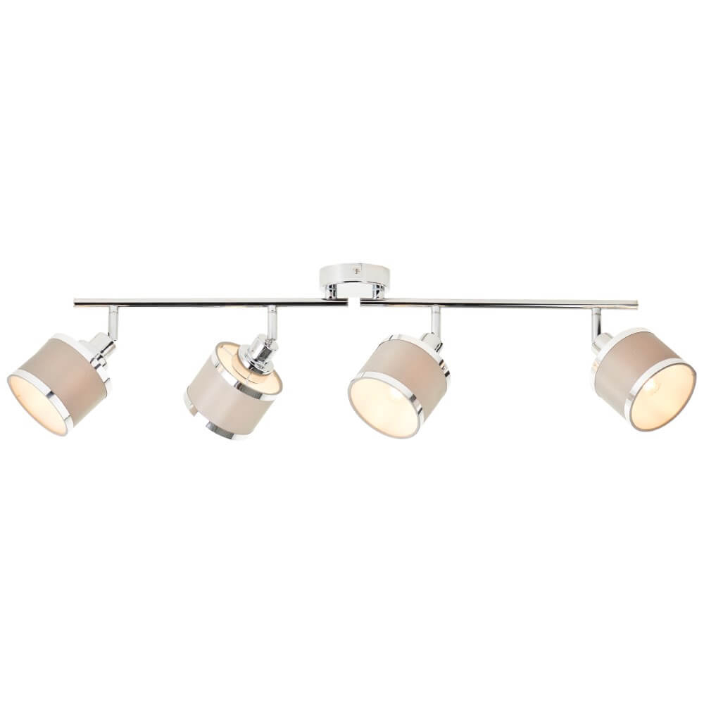 Brilliant 4-lichts plafondlamp Alexia chroom en grijs - 99305/22