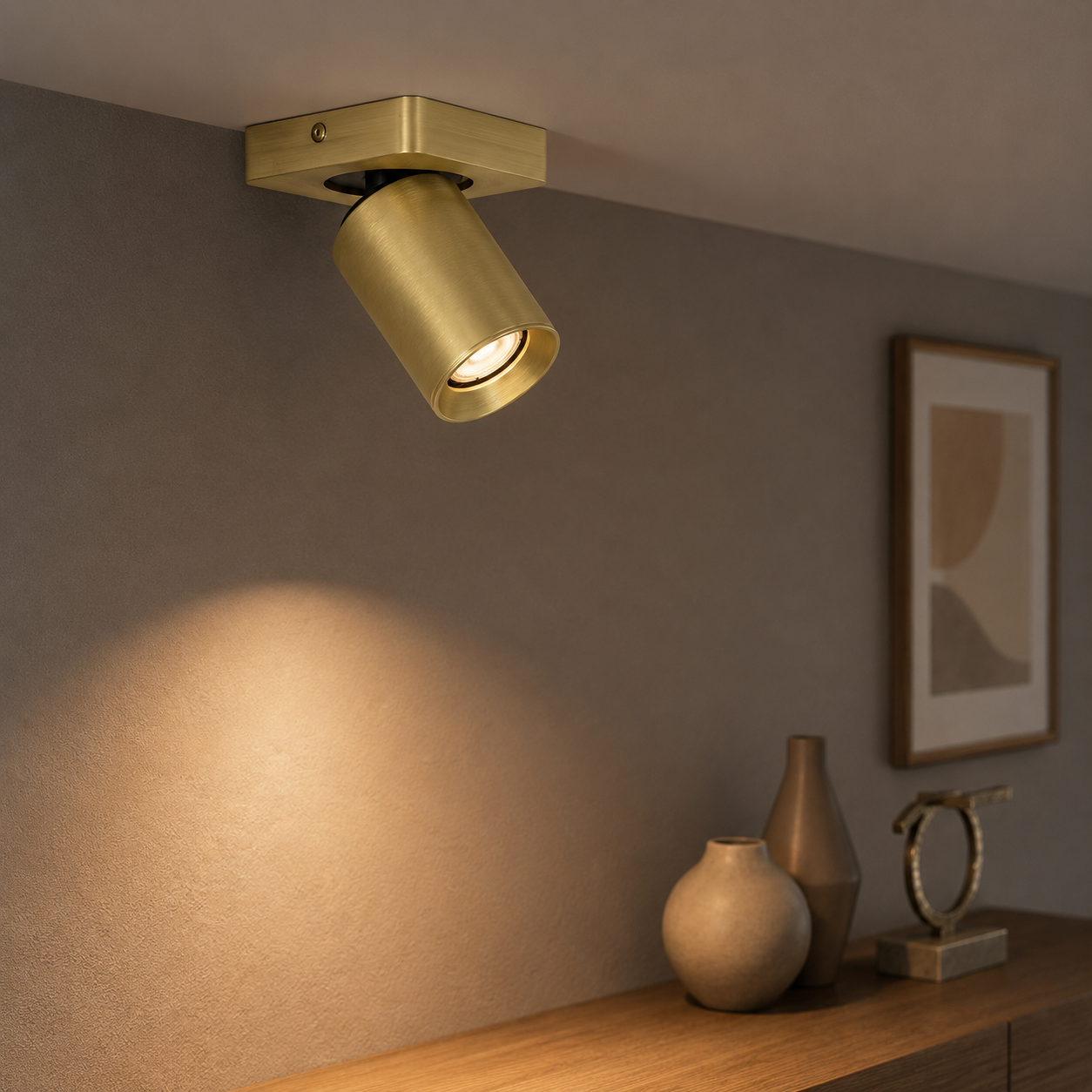 Artdelight Richtbare opbouwspot Megano goud - PL MEGANO1 MG