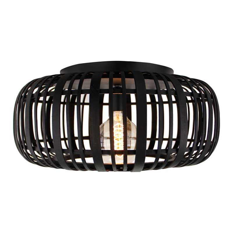 Brilliant Zwarte plafondlampWoodrow rotan - 99405/76