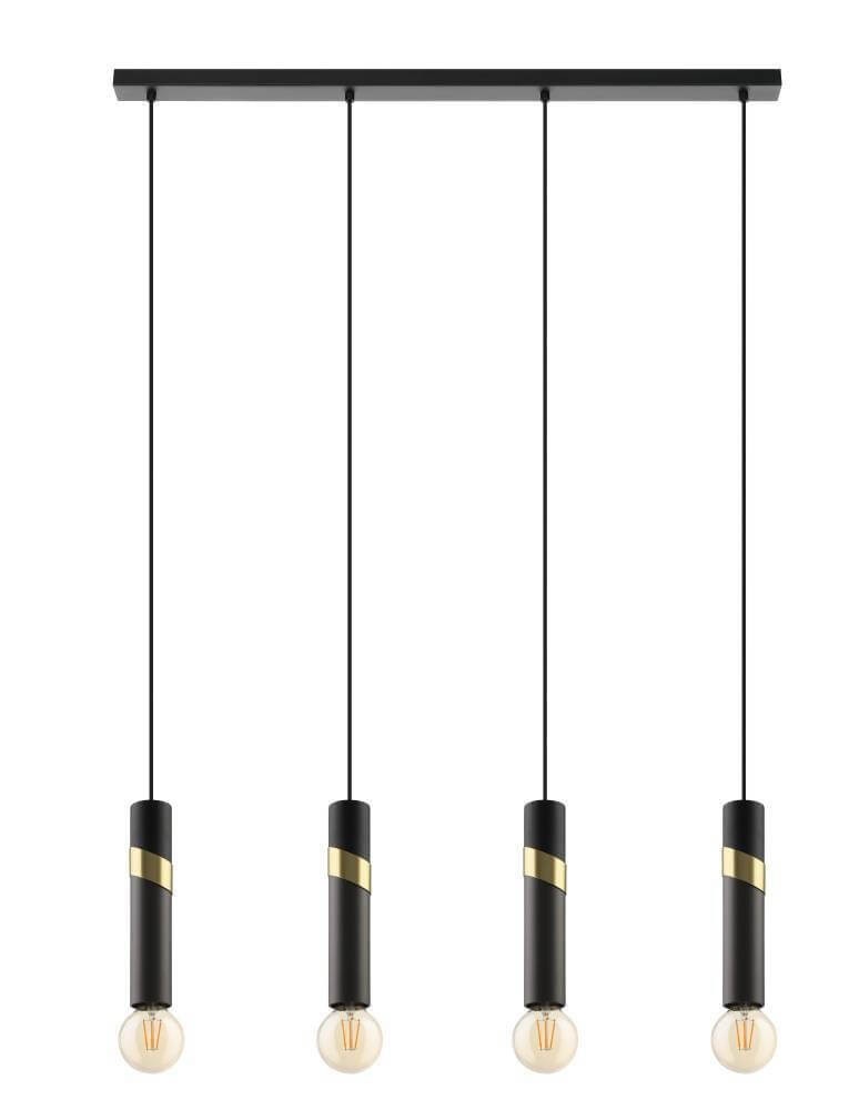 Stars of Light Strakke 4- lichts pendelCedral zwart met goud - 39936