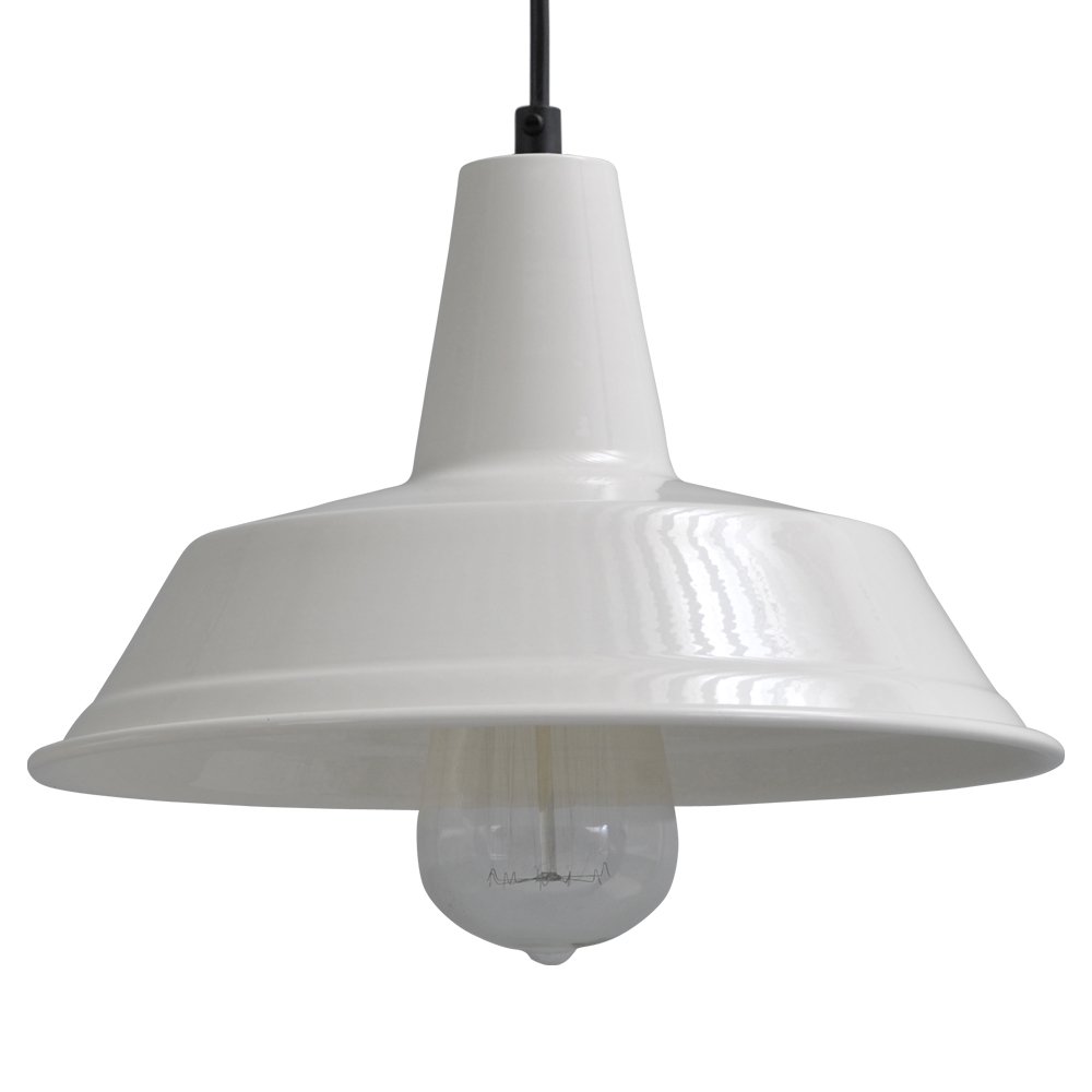 Masterlight Witte vintage hanglamp Industria 25 met zwart - 2545-06-06-S