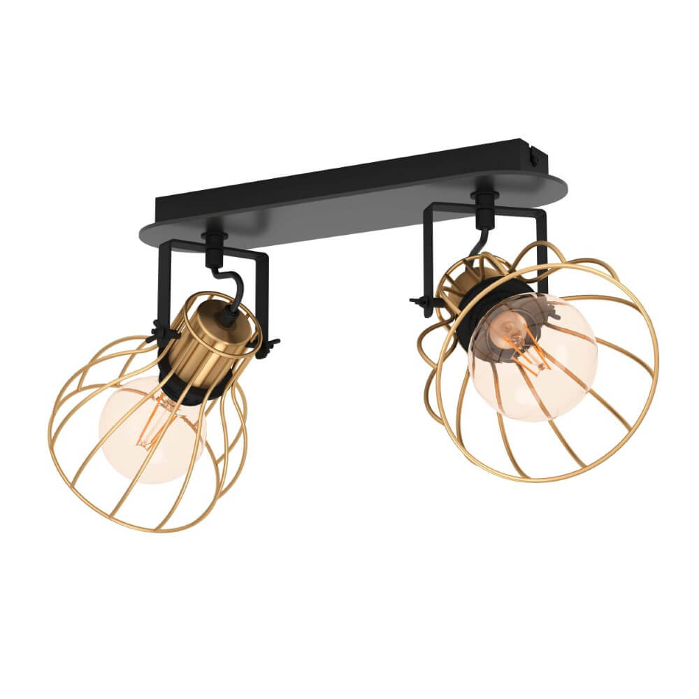 Eglo Gouden plafondlamp Sambatello 2x E27 - 900383