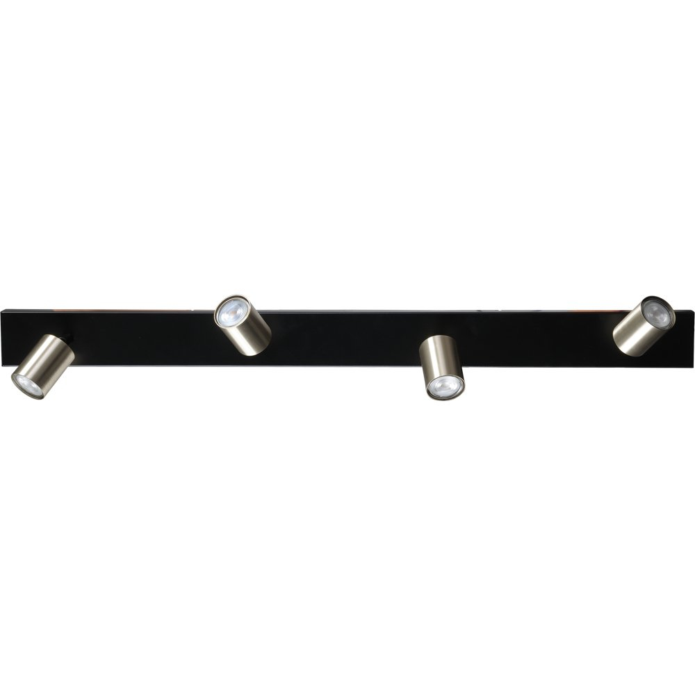 Masterlight Zwarte plafondlamp Bounce met 4 nikkel spots - 5491-05-37-100-4