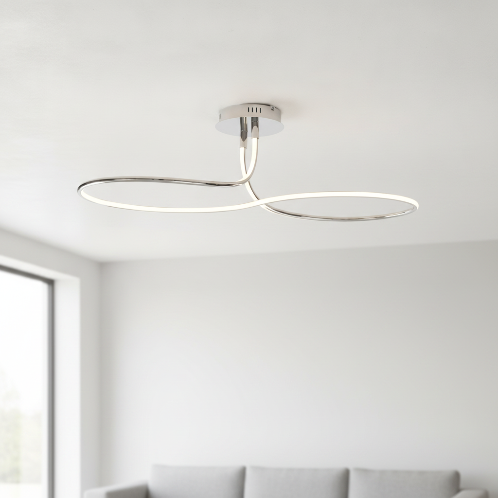 Lyora Plafondlamp Fungo krul chroom - 110526