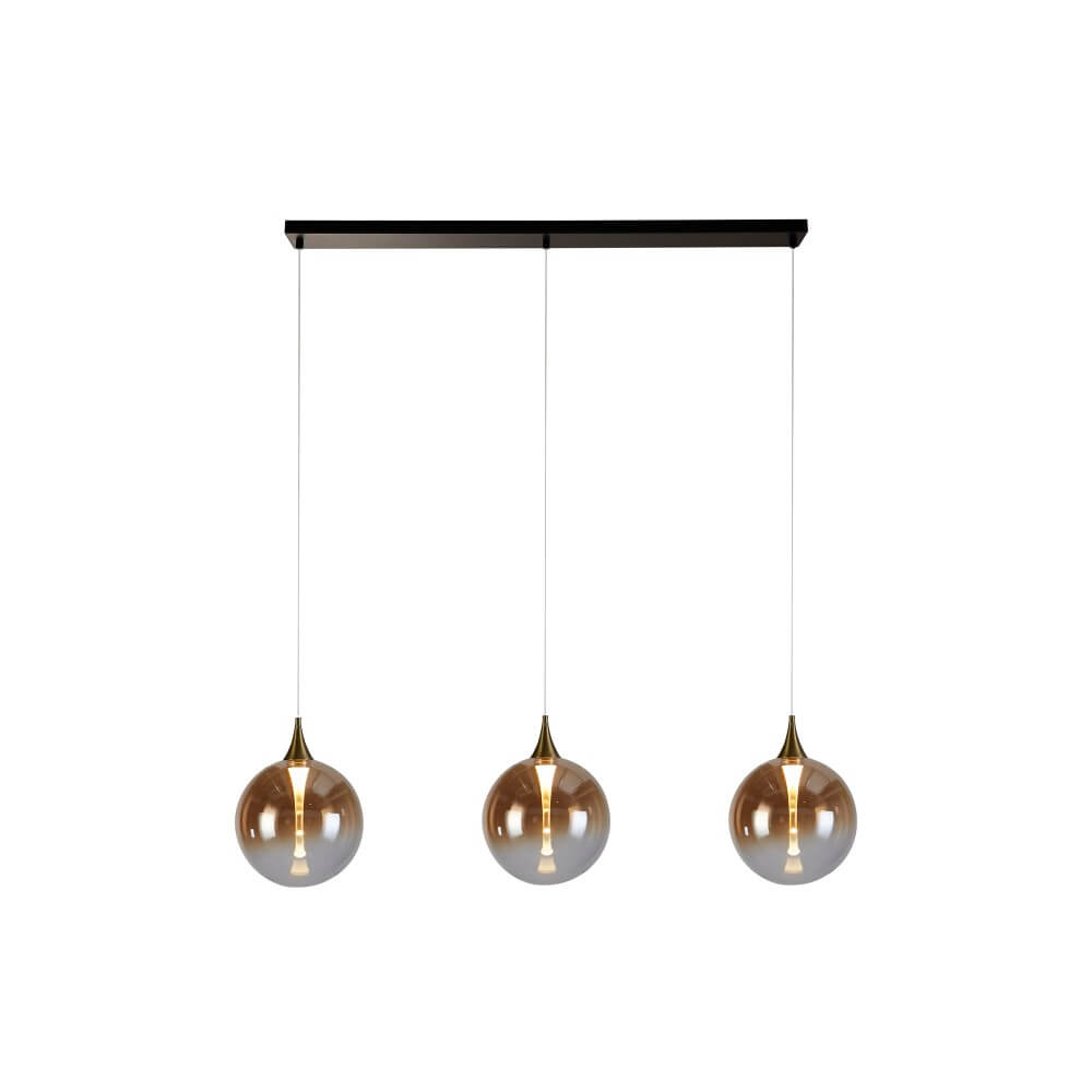Searchlight 3-lichts hanglampAlchemy amber glas - 76410-3BK