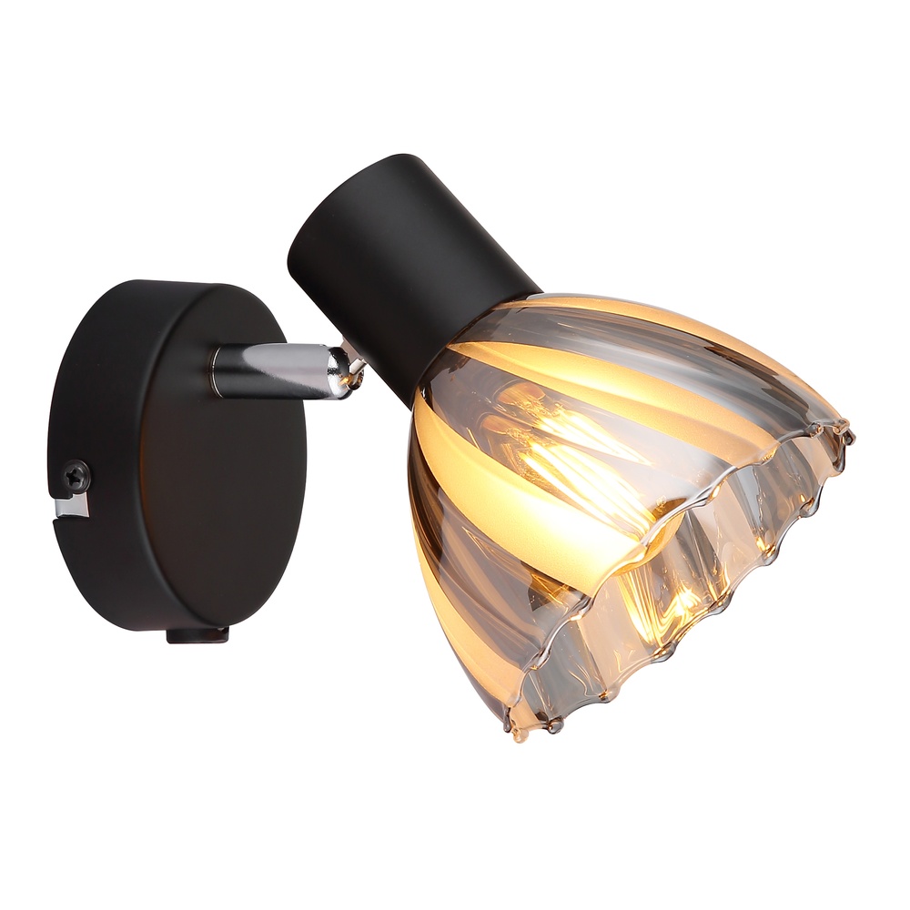Globo Wandlamp Zachery zwart - 54315S-1