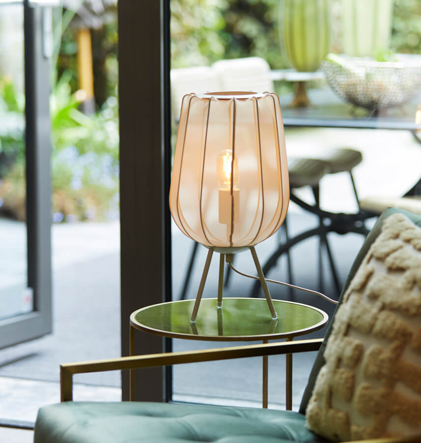 Light & Living Japandi tafellamp Plumeria crème Ø 25cm - 1874327