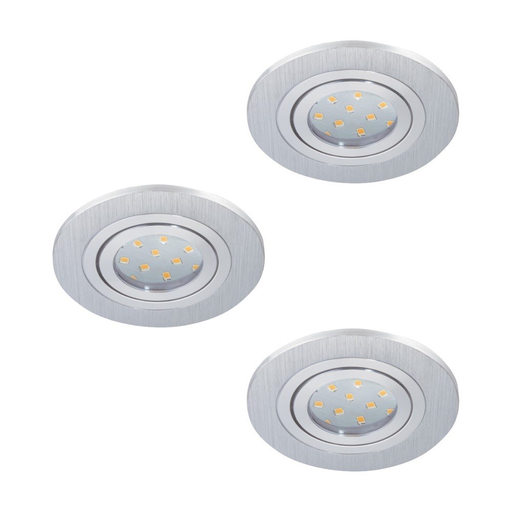 Eglo Inbouwspot Areitio Round set van 3 metaalgrijs - 98639