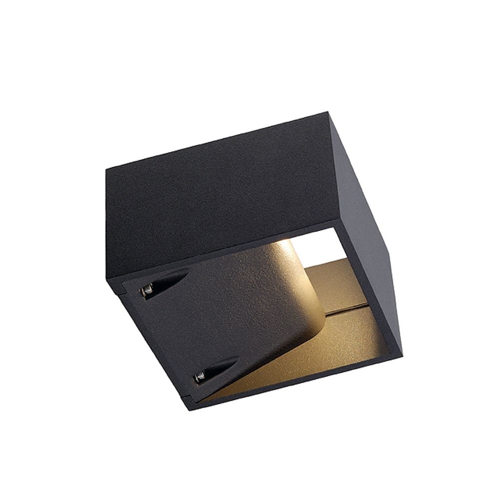 SLV Hoekige buitenlamp Logs Wall Up - Down antraciet - 232105