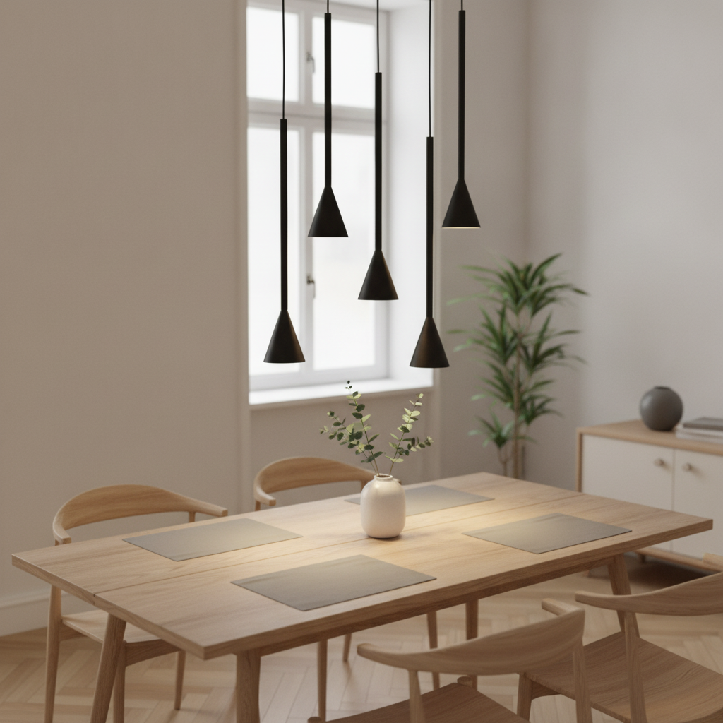 Lyora HanglampNet rond 5-lichts zwart - 110185