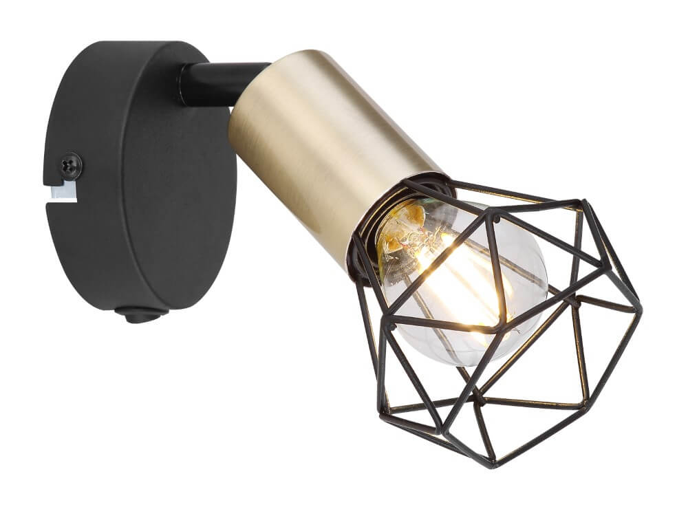 Globo Design wandlamp Xara I zwart met goud - 54802S-1AB