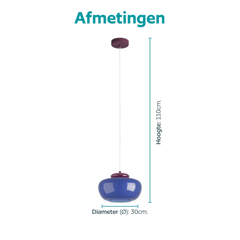 Design hanglamp Berardelli blauw met paars Ø 30cm Eglo 9008606404988