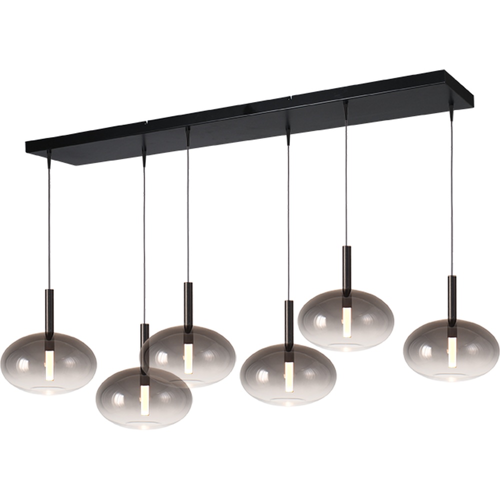 Masterlight 6L hanglamp Ø24cmLido Onion met smoke-fading glas - 2861-05-05-130-25-63