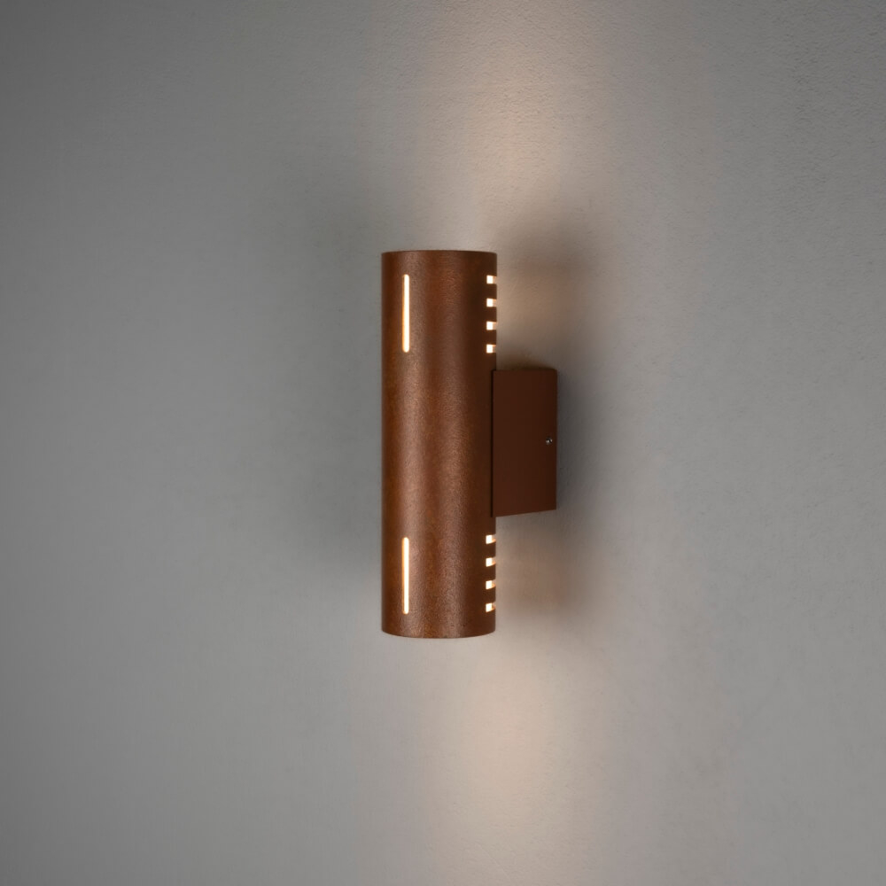 KonstSmide Design wandlamp Cuneo roestbruin met wit glas - 7365-972