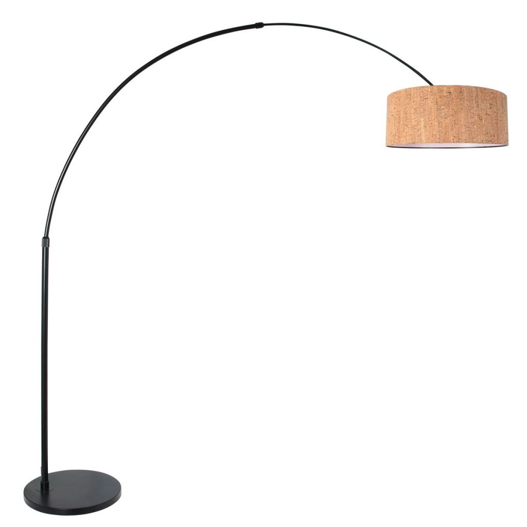 Steinhauer Zwarte booglampSparkled Light met kurk kap Ø40cm - 4342ZW