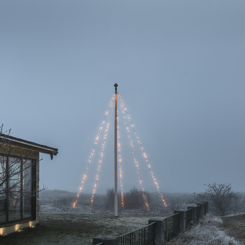 Konstsmide LED Vlaggenmastverlichting - 500 LEDs - Frosted - Amber 2200K - 8 meter - Kerstverlichting