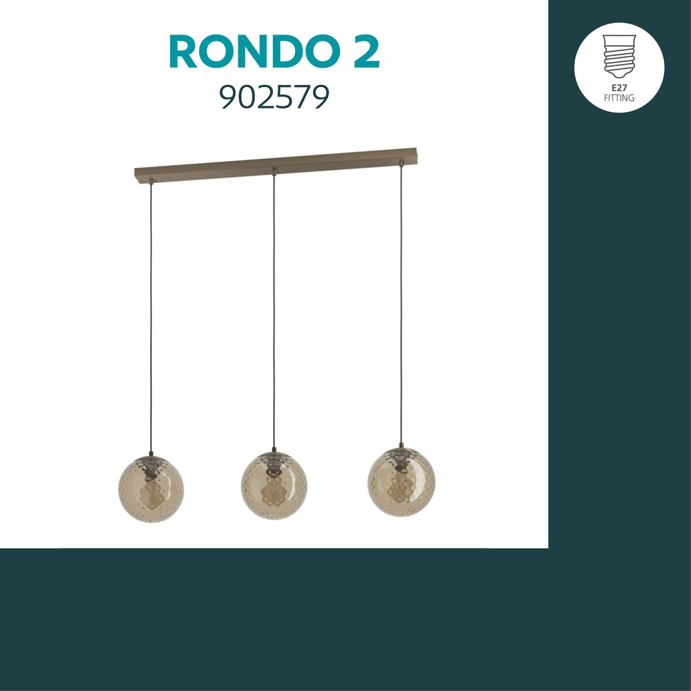 3-lichts hanglamp Rondo 2 donker brons Eglo 9008606390243