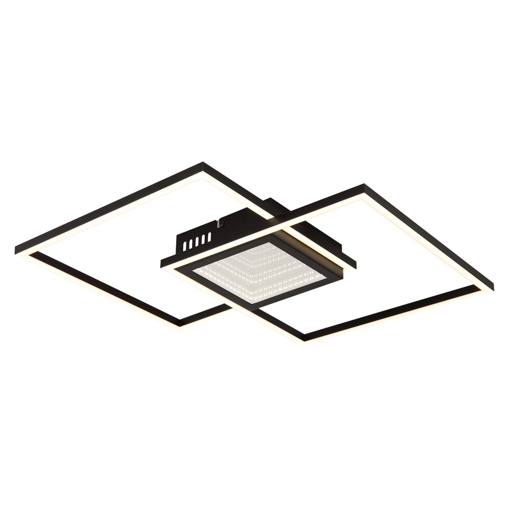 Globo Moderne plafondlamp Saunders zwart vierkant - 48468-32