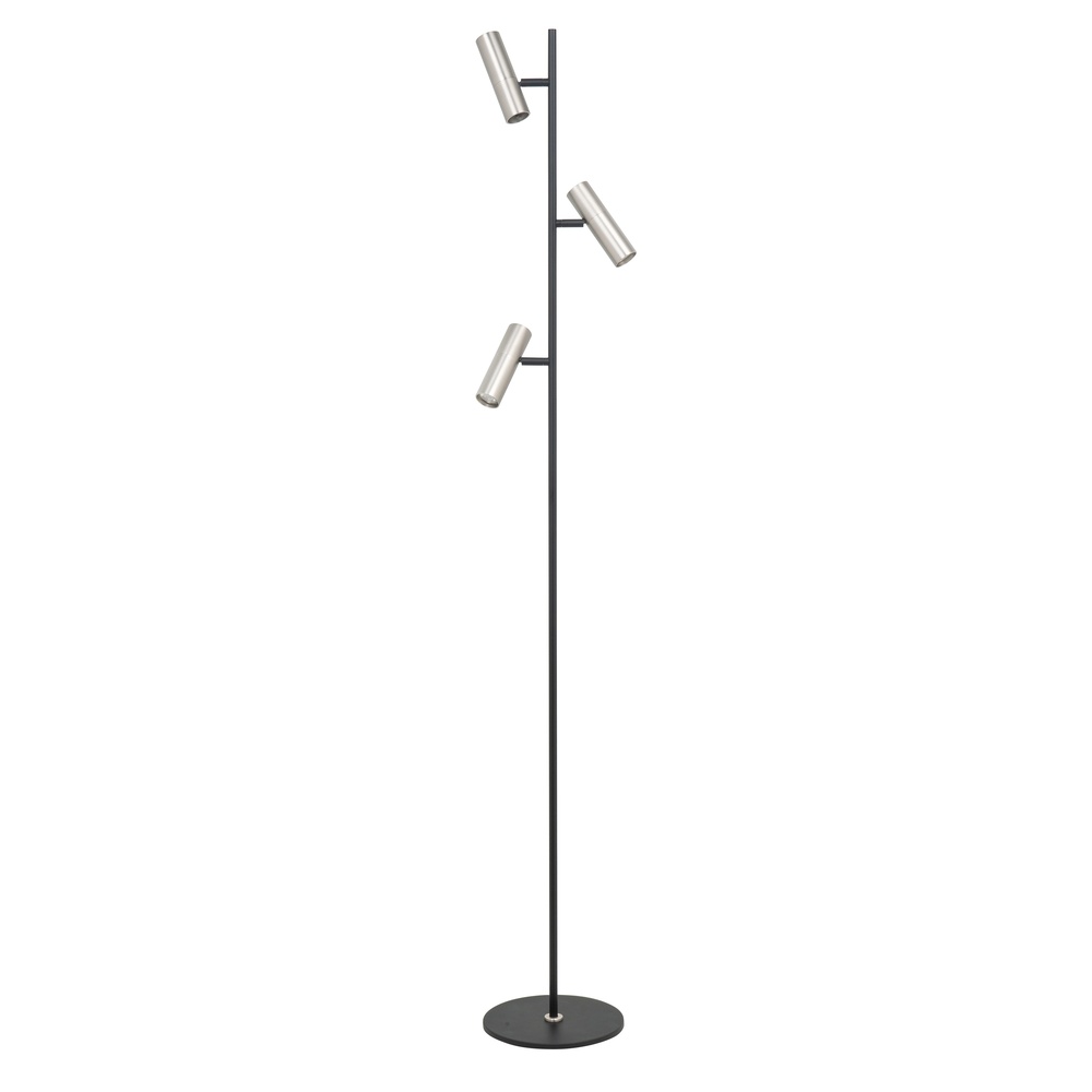 Highlight VloerlampTrend 3-lichts zwart met nikkel - V4733.30