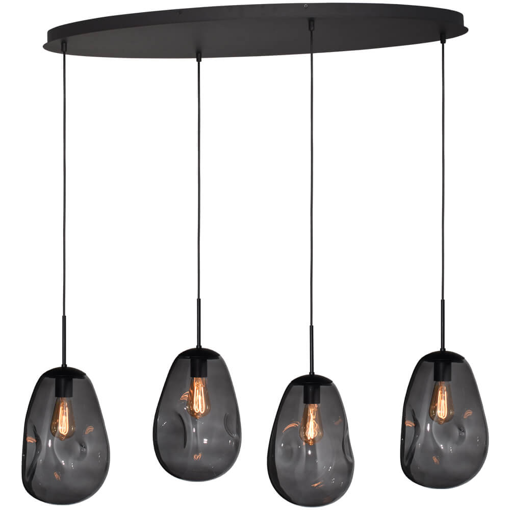 Masterlight HanglampLava Oval 4x smoke glas Ø 22,5cm - 2764-05-100-40-40560