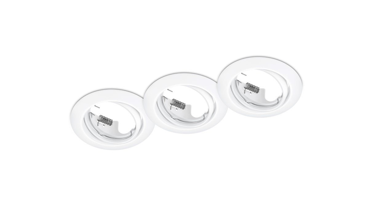 Trio Set ronde inbouwspotsJura (3x) GU10 8,3cm wit - 650100331