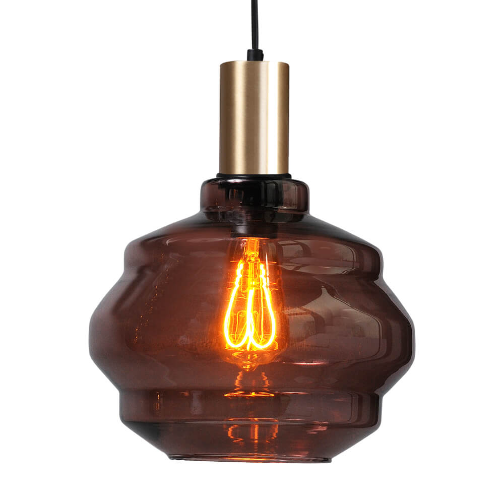 Masterlight Hanglamp goud Porto met Ball red glas - Ø 24cm - 2710-05-02-1
