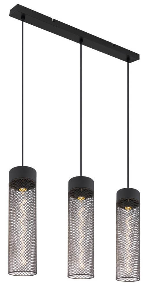 Globo 3-lichts hanglamp Hans zwart - 15649-3H