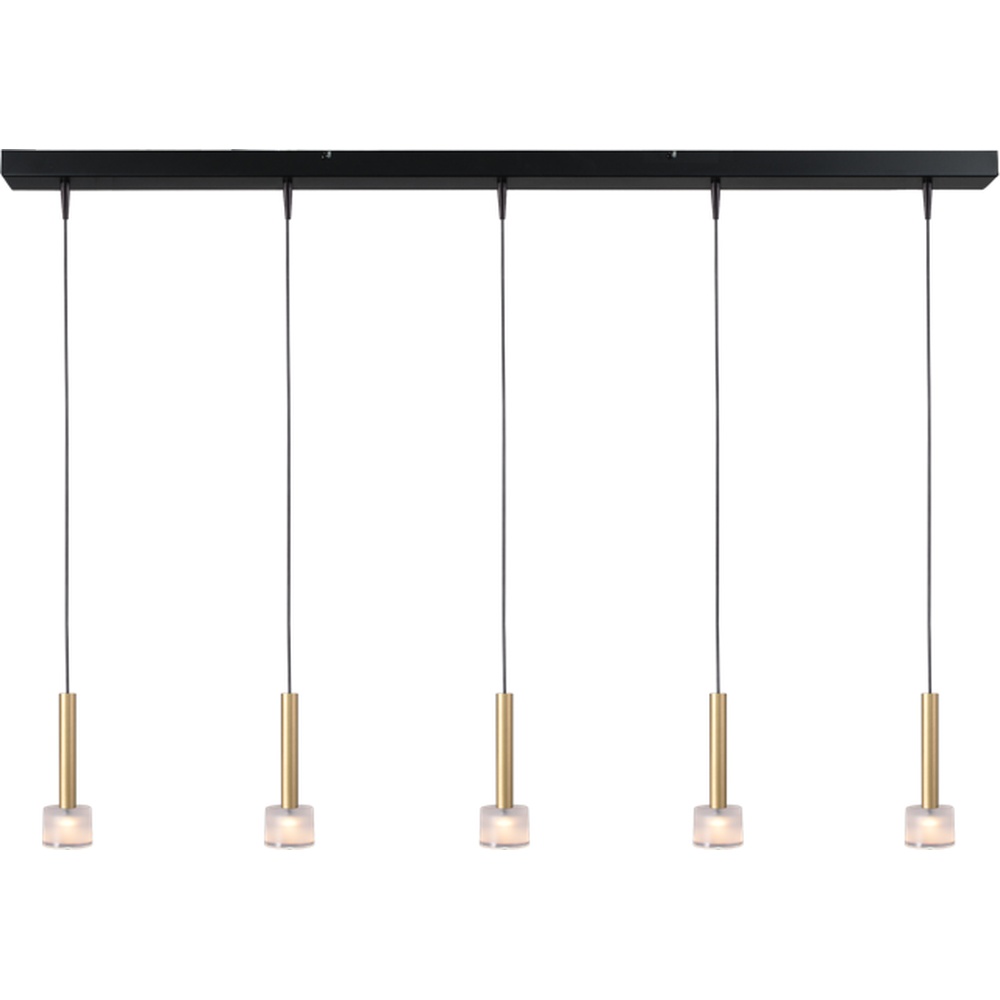 Masterlight 5-lichts hanglamp Fabro led - mat goud - 2991-05-02-130-5