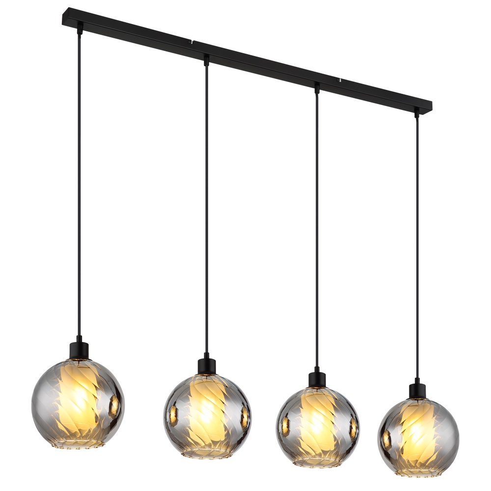 Globo Design hanglamp Ulf 4-lichts zwart - 30280408
