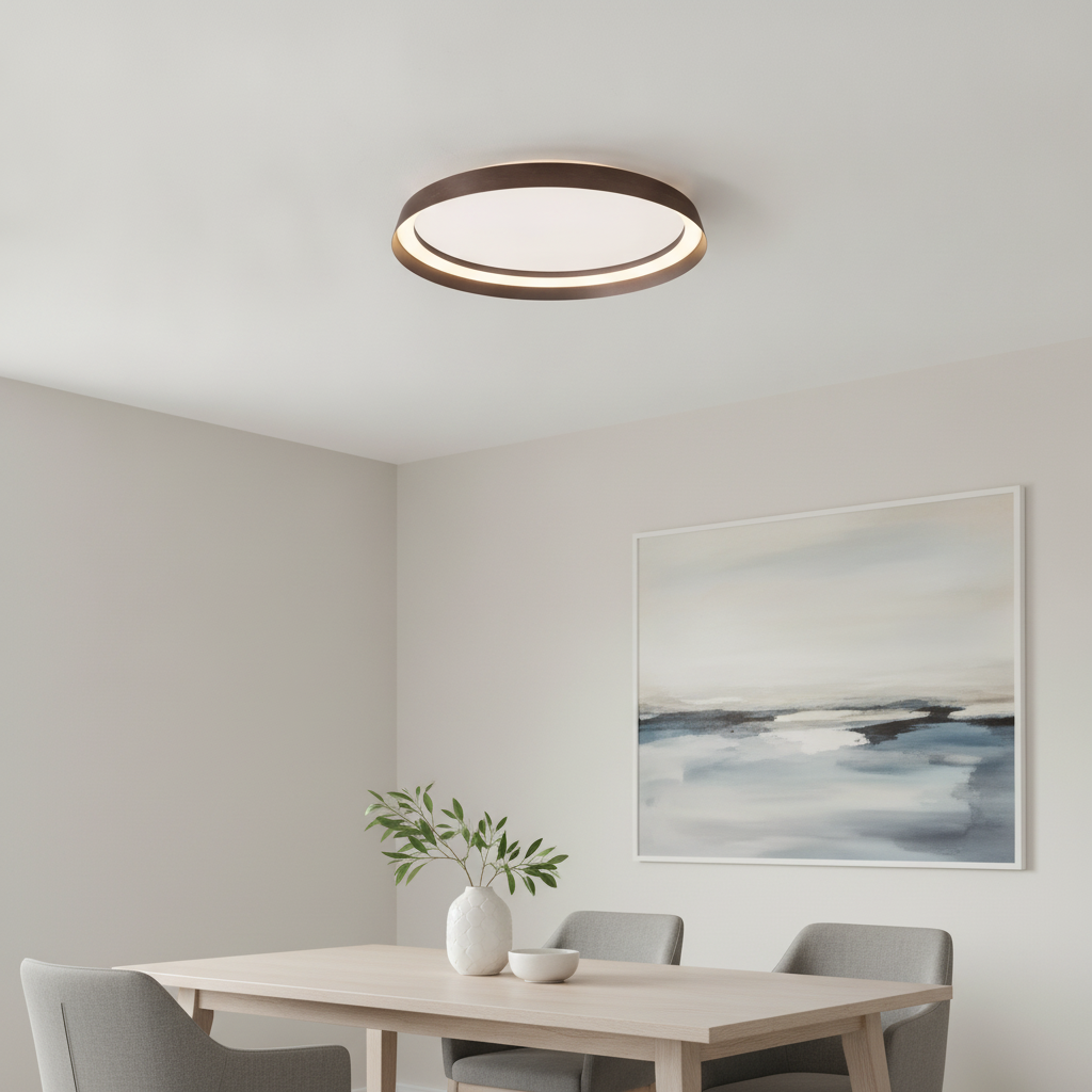 Lyora Design plafonniere Ormi Ø 45cm koffie bruin - 110905