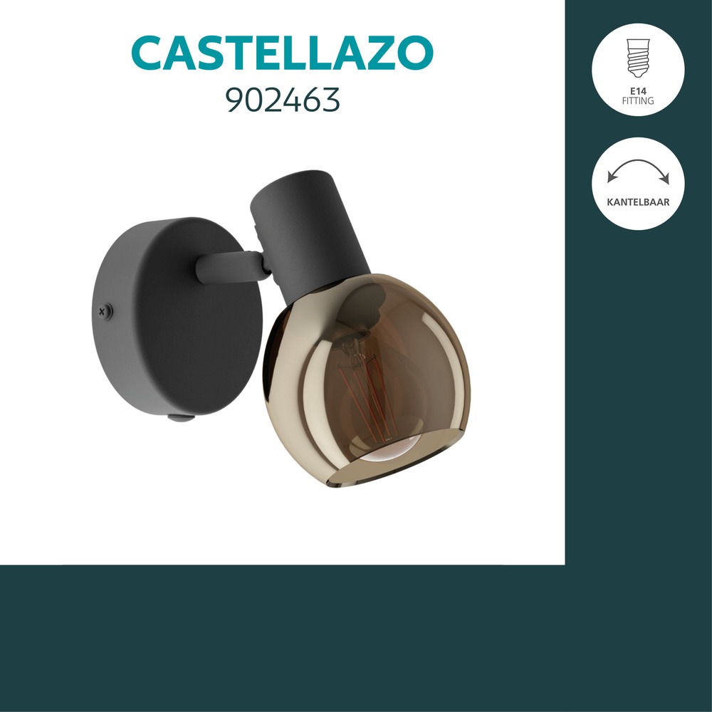 Wandlamp Castellazo zwart Eglo 9008606392087