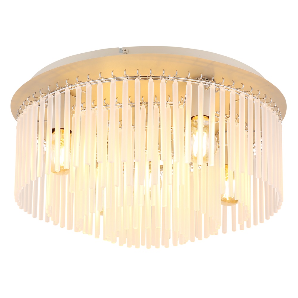 Globo Plafondlamp Gorley zand bruin met glas Ø 50cm - 15698D1B