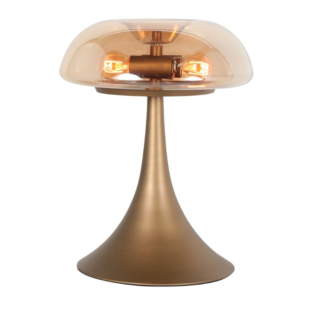 Tafellamp Ancilla brons met amber glas Steinhauer 8712746191868