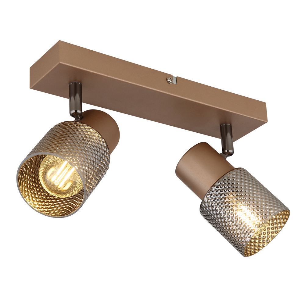 Globo PlafondlampSatella 2-lichts koffie bruin - 54314-2