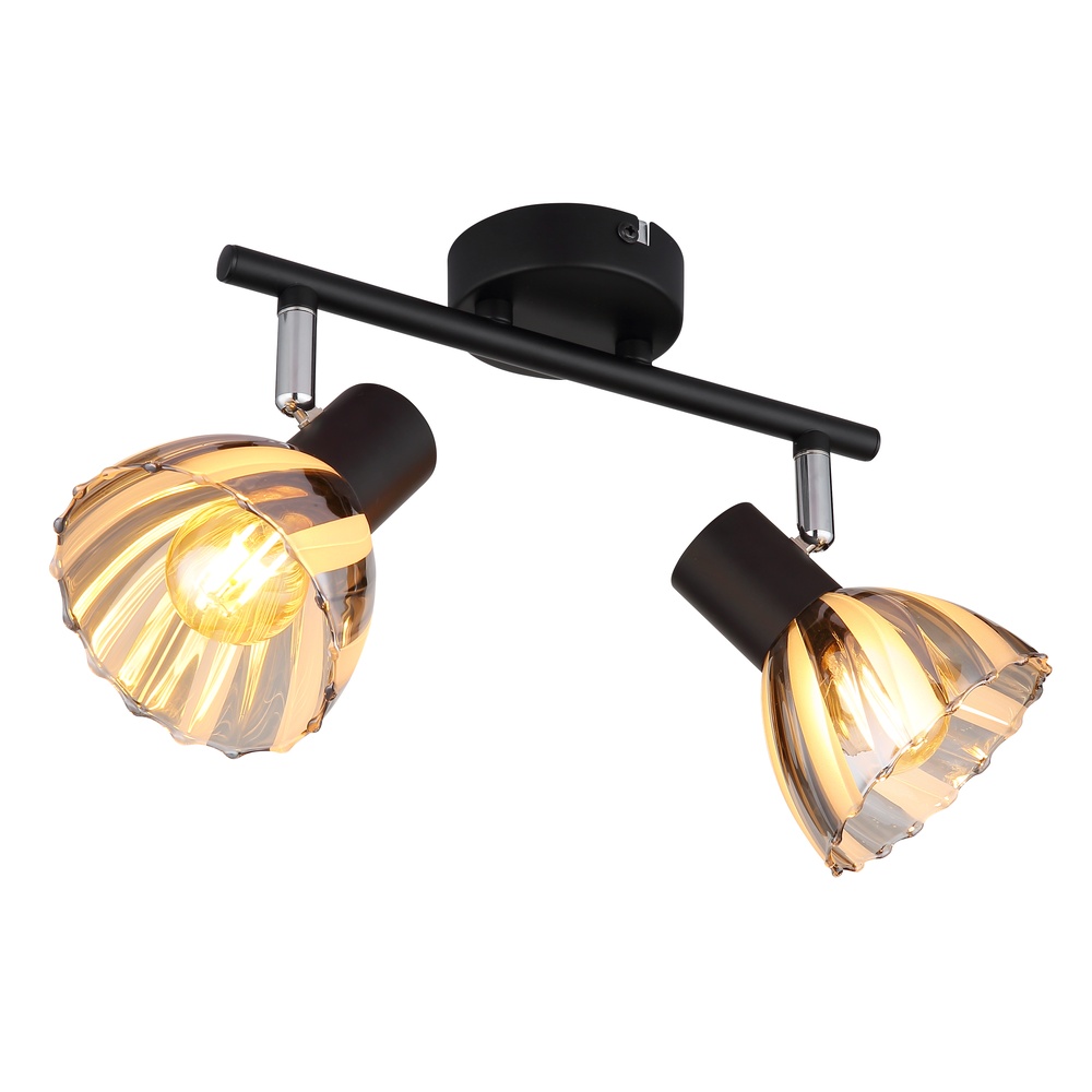 Globo Plafondlamp 2-lichts Zachery zwart - 54315S-2