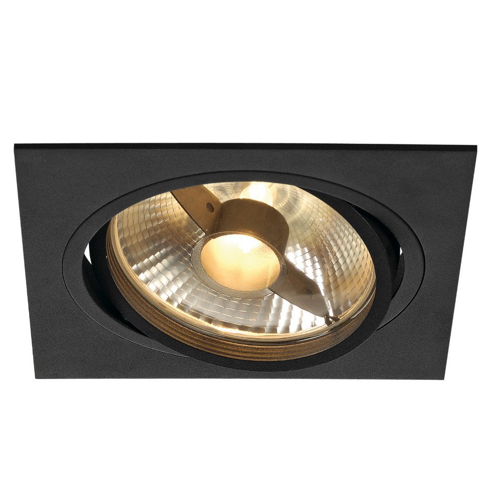 SLV Inbouwspot New Tria ES111 Square zwart met bladveren - 113830